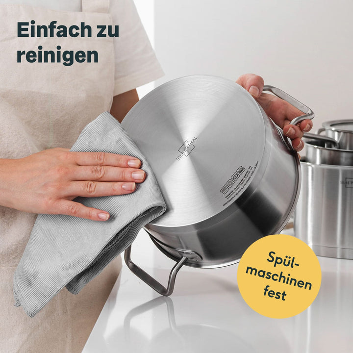 SILBERTHAL Topf Kochtopf Gemüsetopf Edelstahl Glasdeckel 20cm 3.5L Induktion615 - 4260470463125