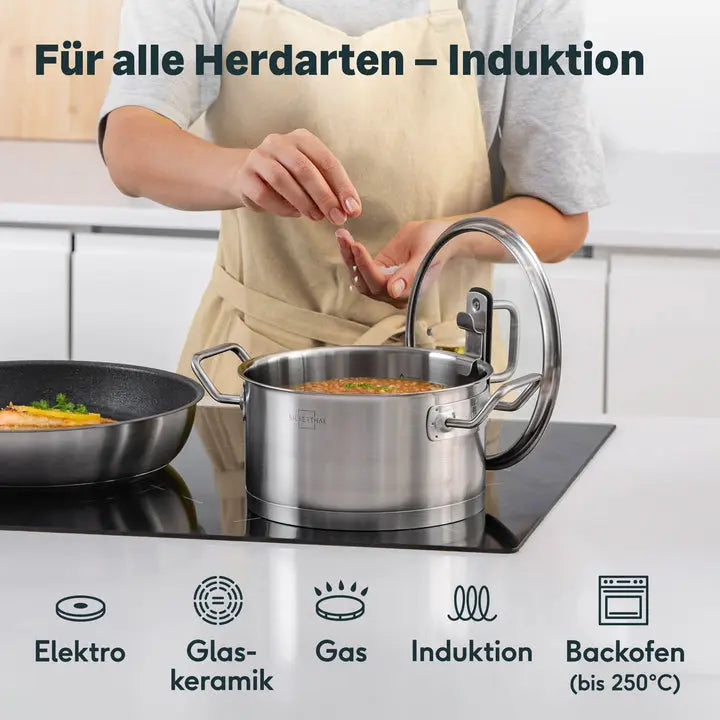 B-Ware Silberthal Topf Kochtopf Gemüsetopf Edelstahl Glasdeckel 20cm 3.5 L Induktion - 4260470463125
