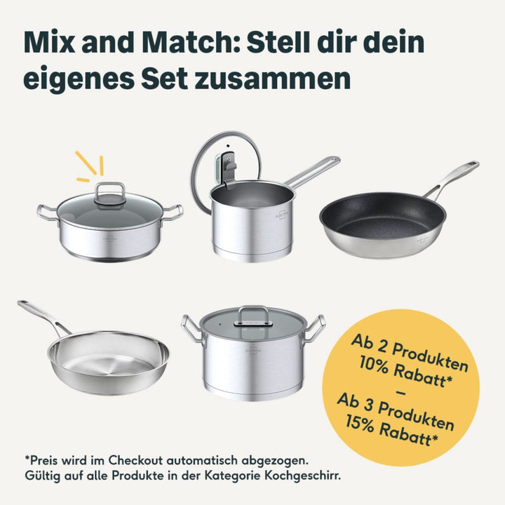 SILBERTHAL Topf Kochtopf Gemüsetopf Edelstahl Glasdeckel 20cm 3.5L Induktion615 - 4260470463125