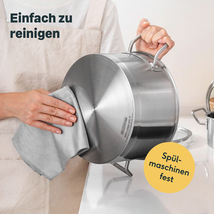 SILBERTHAL Kochtopf Topf Edelstahl Glasdeckel 24 cm 5 8 Liter Induktion Gas - 4260470463132