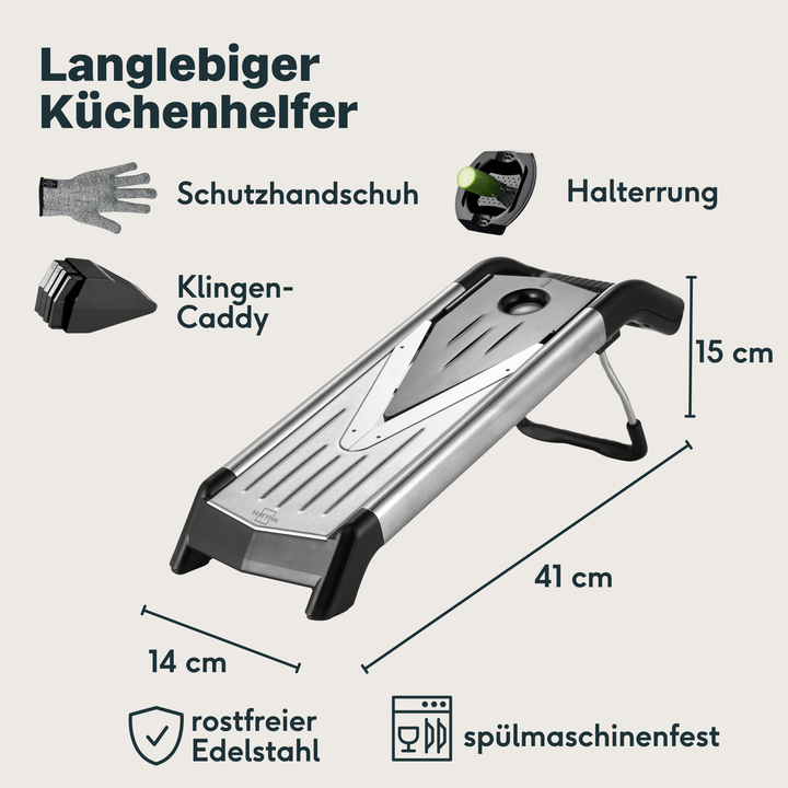 SILBERTHAL Gemüsehobel V-Hobel Mandoline Edelstahl BPA-frei Küchenhelfer632 - 4260470464634