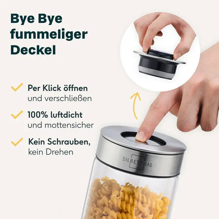 B-Ware Silberthal Vorratsglas Luftdicht Behälter Aufbewahrung Edelstahl Deckel 2 Stück - 4260470462937