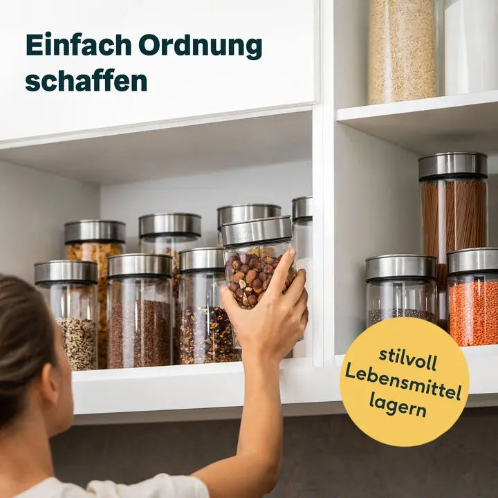 B-Ware Silberthal Vorratsglas Luftdicht Behälter Aufbewahrung Edelstahl Deckel 2 Stück - 4260470462937