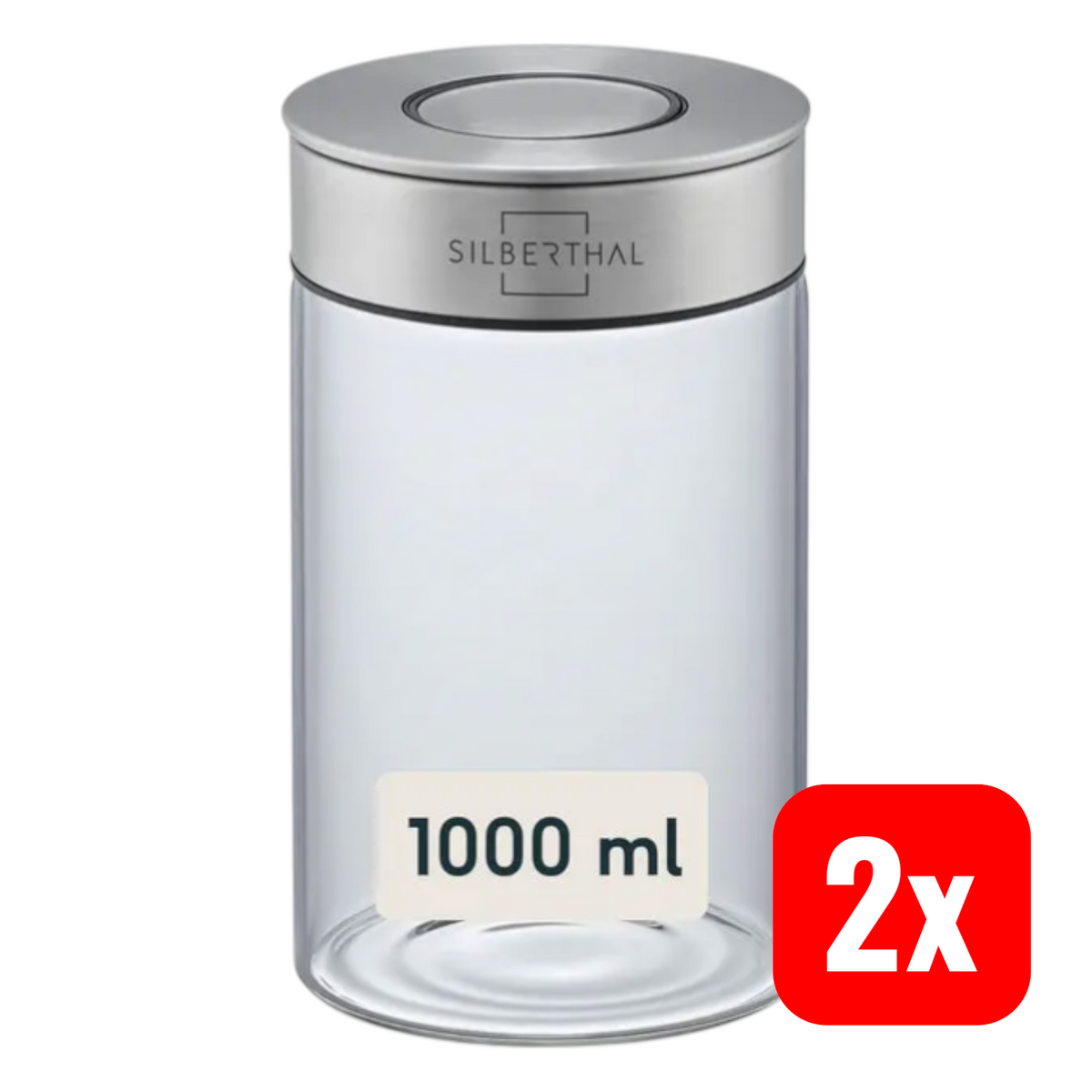 SILBERTHAL Vorratsglas Vorratsbehälter Glasbehälter Transparent 1000ml 2 STÜCK - 4260470466157
