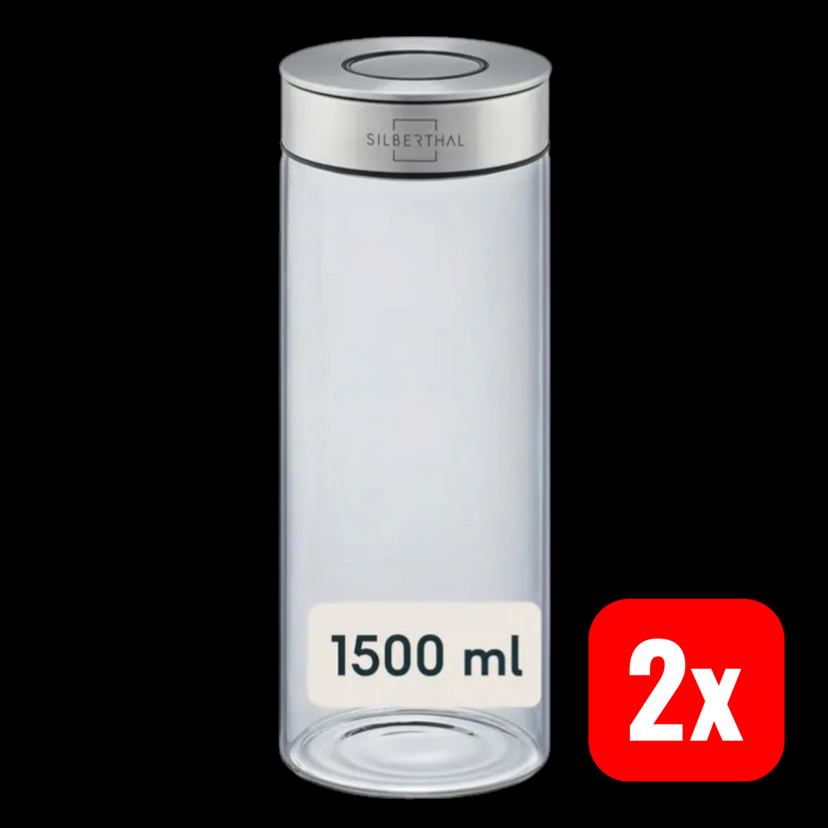 SILBERTHAL Vorratsglas Aufbewahrungs Lebensmittel Borosilikatglas 1500ml 2 STÜCK - 4260470466164