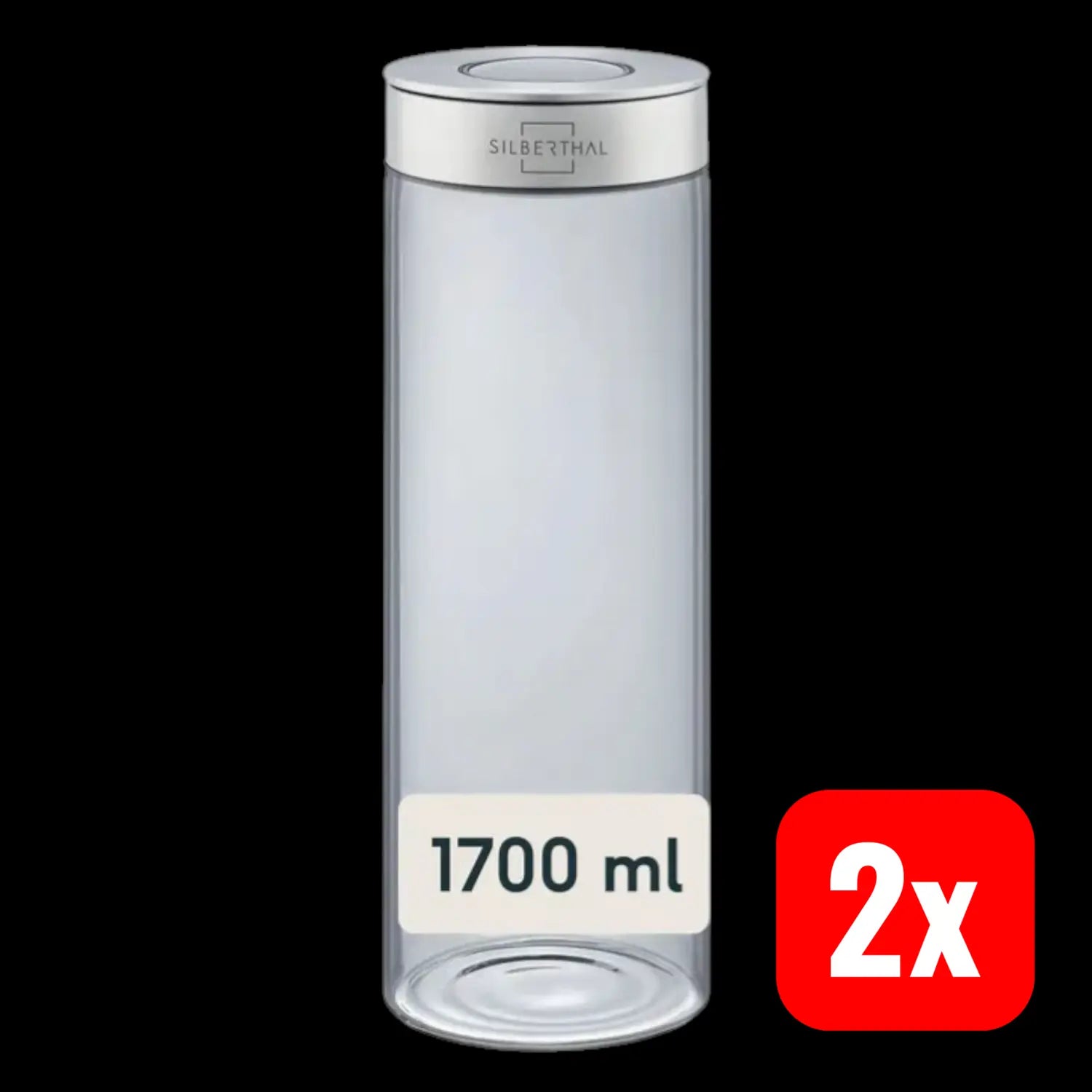 B-Ware Silberthal Vorratsglas Aufbewahrungsglas Glas Lebensmittel 1700ml Klar 2 Stück