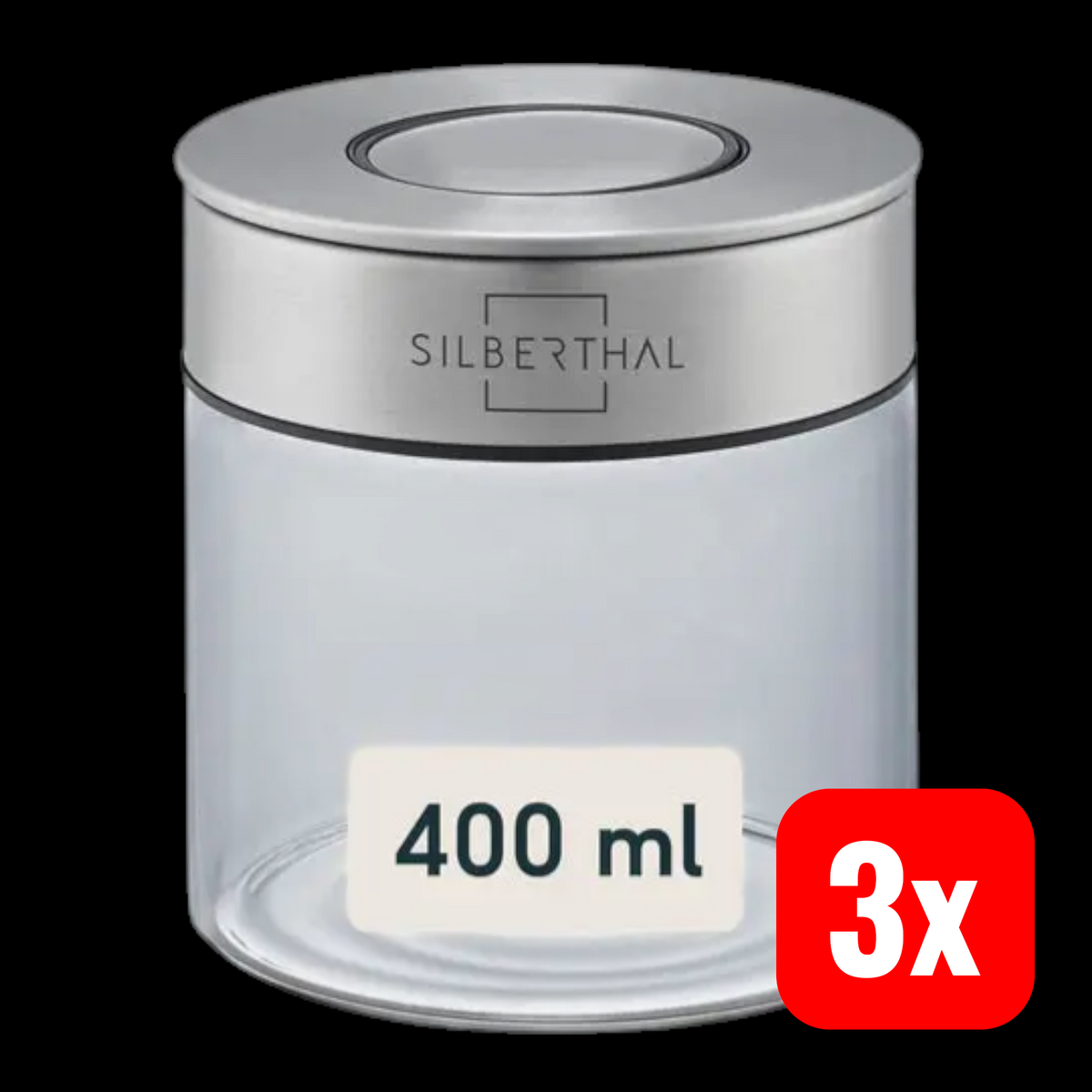 SILBERTHAL Vorratsglas Aufbewahrung Glasbehälter Borosilikatglas 400ml 3 STÜCK - 4260470467086