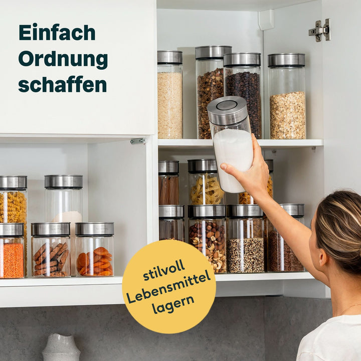 SILBERTHAL Vorratsglas Aufbewahrungsbehälter 4er Set Lebensmittel Glas Silkon - 4260470462920