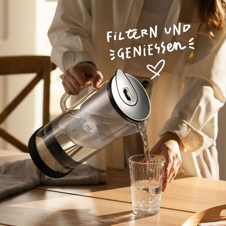 SILBERTHAL Wasser Filterkanne Glas Wasserfilter Kartusche Wasserfilter Kalk - 4260470462708