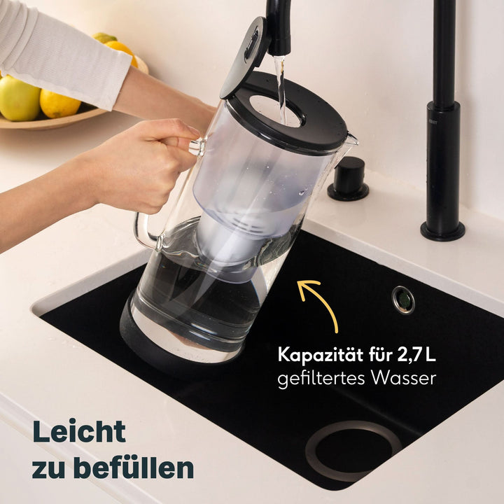 SILBERTHAL Wasser Filterkanne Glas Wasserfilter Kartusche Wasserfilter Kalk - 4260470462708