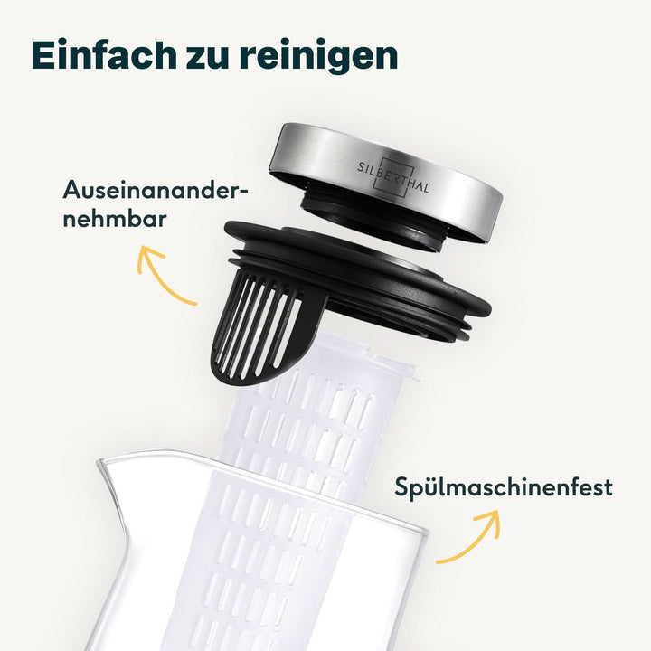 SILBERTHAL Karaffe Glaskaraffe Fruchteinsatz Borosilikatglas Klar 2L579 - 4260470462425