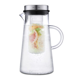 B-Ware SILBERTHAL Karaffe Glaskaraffe Fruchteinsatz Wasserkanne Wasserkrug Klar 2 L
