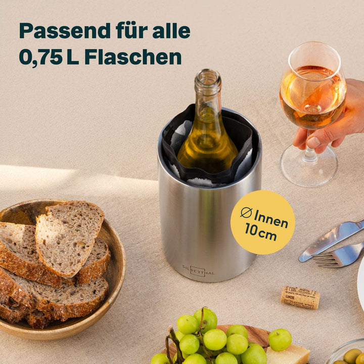 Silberthal Weinkühler Flaschenkühler Manschette Edelstahl spülmaschinengeeignet - 4260470462449