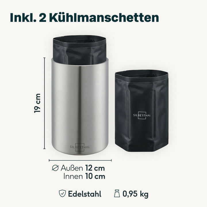 Silberthal Weinkühler Flaschenkühler Manschette Edelstahl spülmaschinengeeignet - 4260470462449
