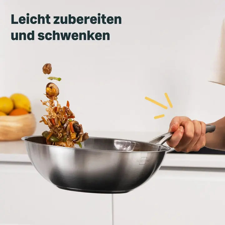 B-Ware Silberthal Wokpfanne Wok Edelstahl 28 Cm Induktion Pfanne Kochgeschirr - 4260470467185