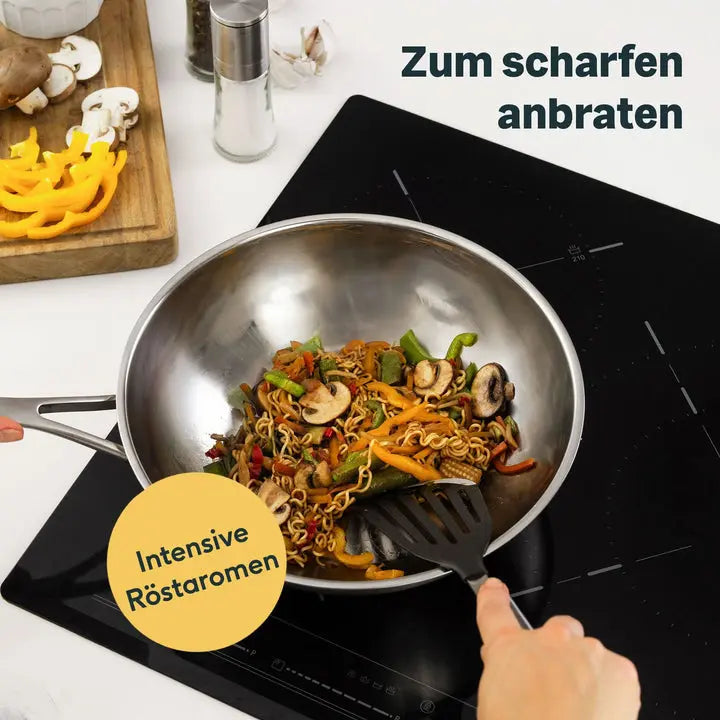 B-Ware Silberthal Wokpfanne Wok Edelstahl 28 Cm Induktion Pfanne Kochgeschirr - 4260470467185