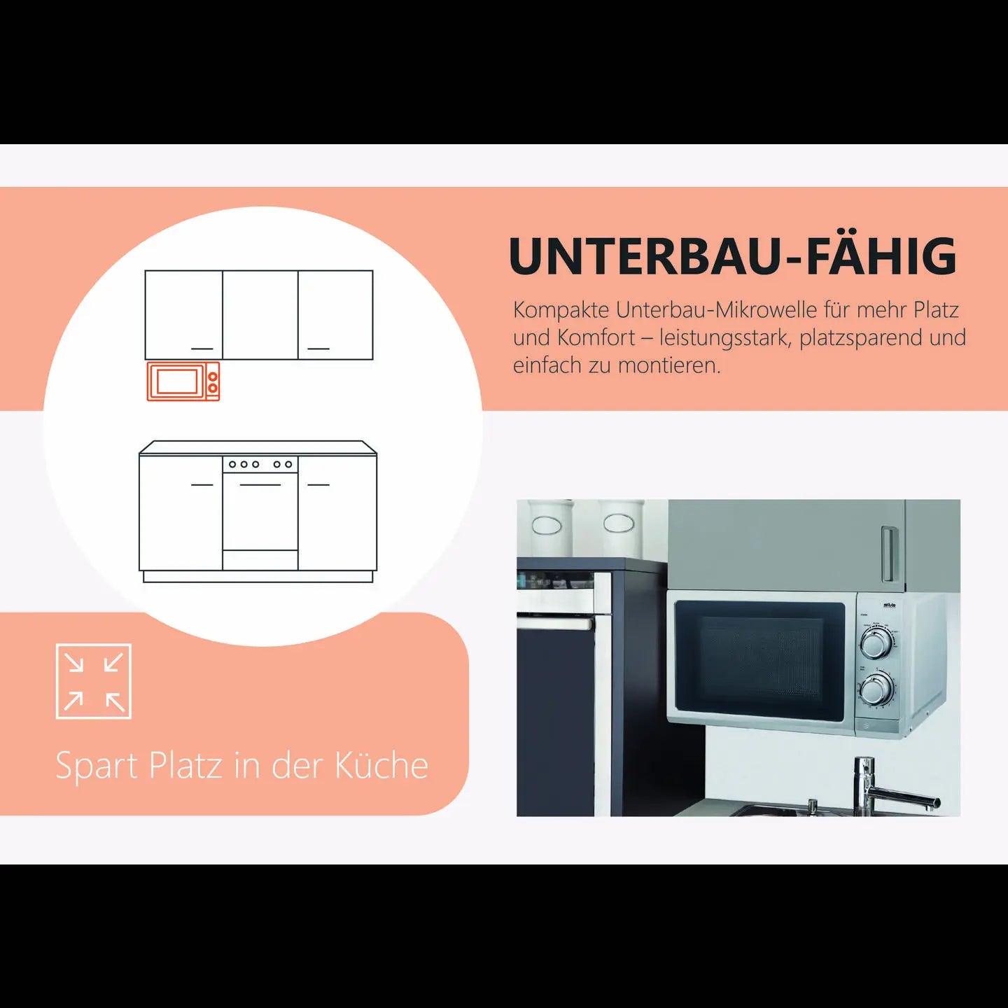 B-Ware Silva Mikrowelle Unterbau Mw U 25.4 Einbaugerät Garraum 6 Stufen Glasdrehteller  - 9004489340054