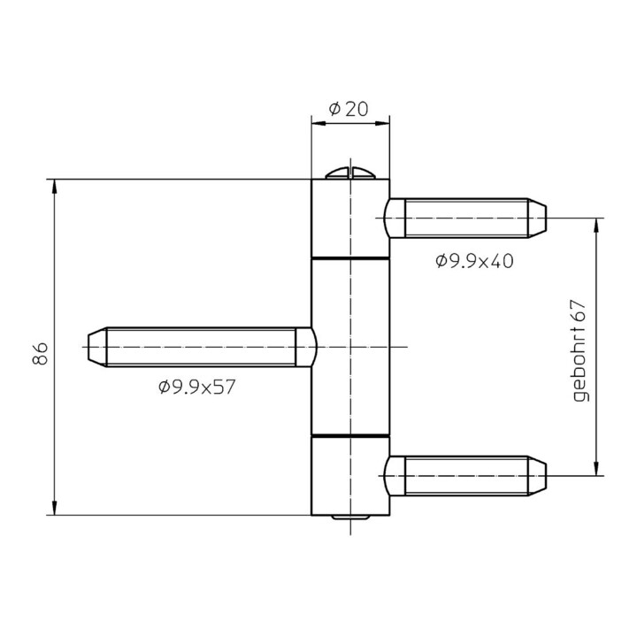 B-Ware Simonswerk Einbohrband Türband Haustürband C 1 20 Wf 3tlg 20mm Blendrahmentür