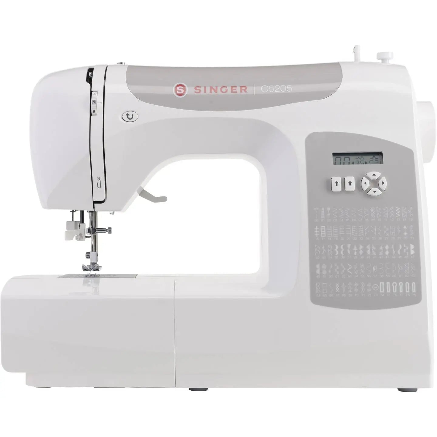 B-Ware Singer Nähmaschine Freiarm Nähgerät C5205 Grau Weiß Computergesteuert Zubehör - 7393033104894