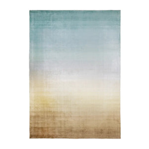 B-Ware Sitzfeldt Teppich Bodenbelag Ombre Loom Aqua Gold 170 X 240 Cm Tencel Baumwolle
