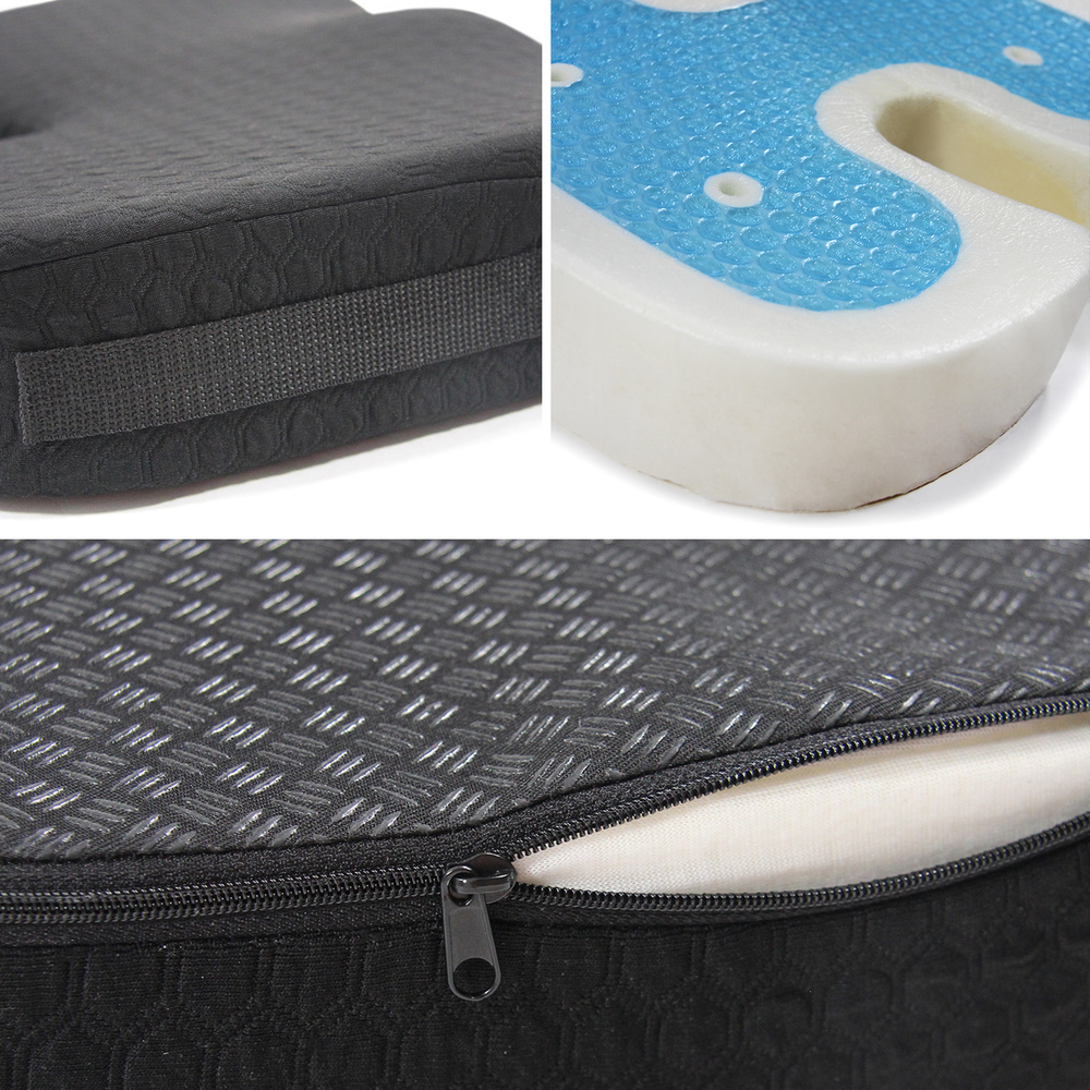 Hjh Office Sitzkissen Kissen Sitzpolster Schaumstoff Memory Foam Schwarz B-Ware
