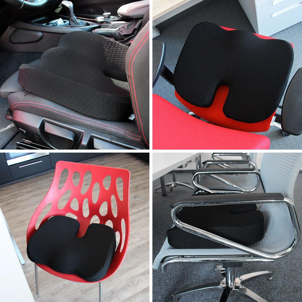 Hjh Office Sitzkissen Kissen Sitzpolster Schaumstoff Memory Foam Schwarz B-Ware