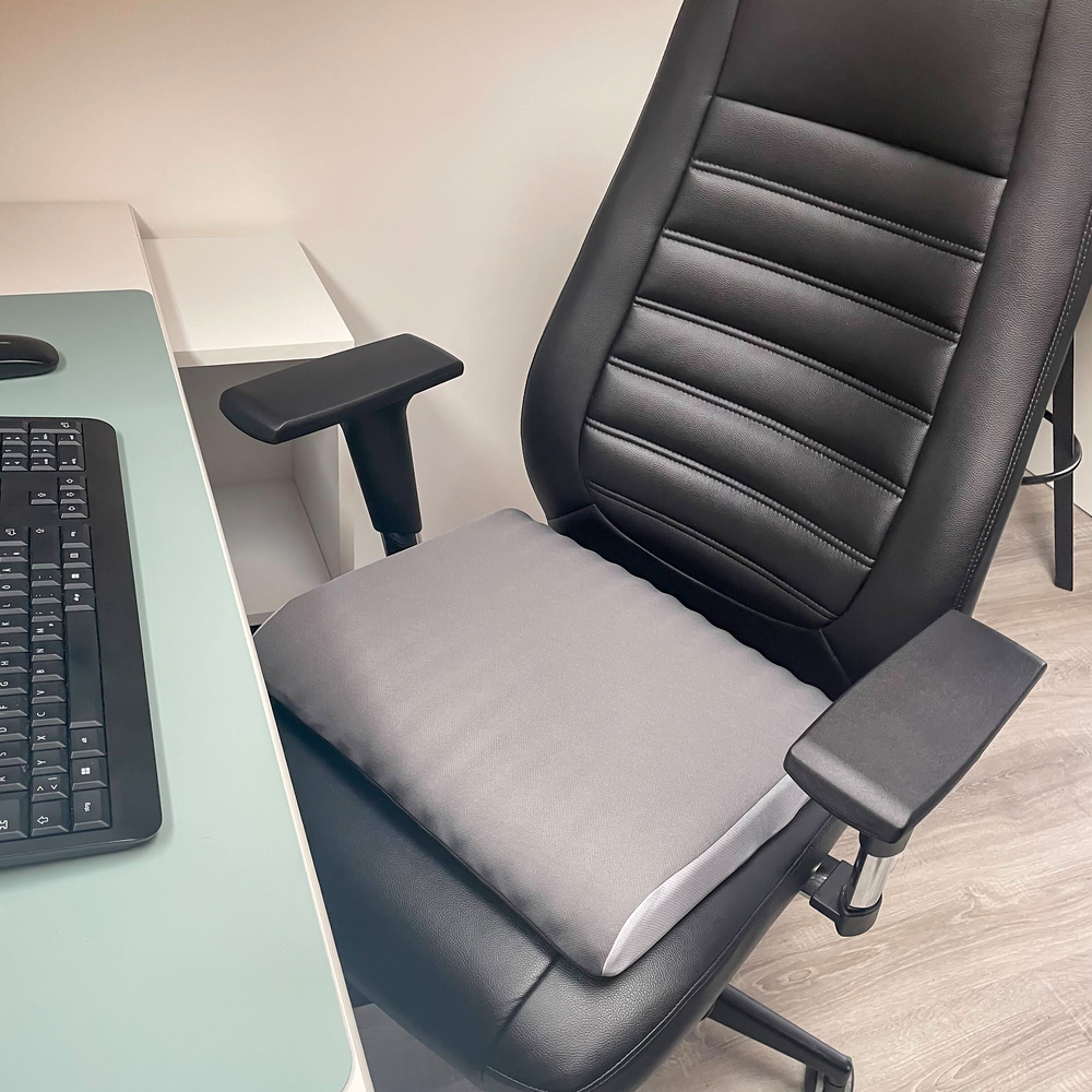 B-Ware Hjh Office Sitzkissen Deko Kissen Stuhlauflage Schaum Mesh Memory Foam Grau292
