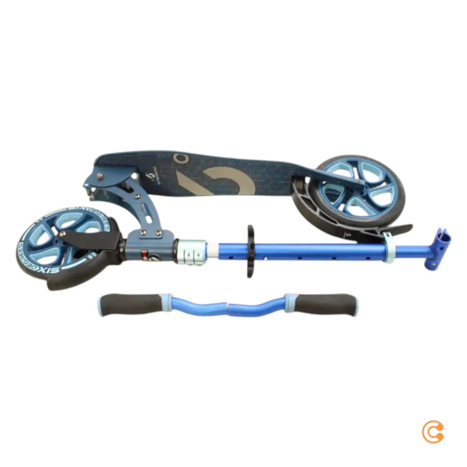B-Ware Six Degrees Aluminium Scooter Tretroller Cityroller 205mm Blau Siehe Text/Foto - 4260341185095