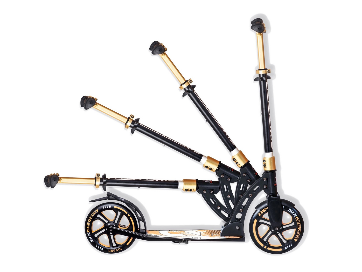 B-Ware Six Degrees Aluminium Scooter Tretroller Ständer Cityroller Roller Abec 7 Gold - 4260341185705