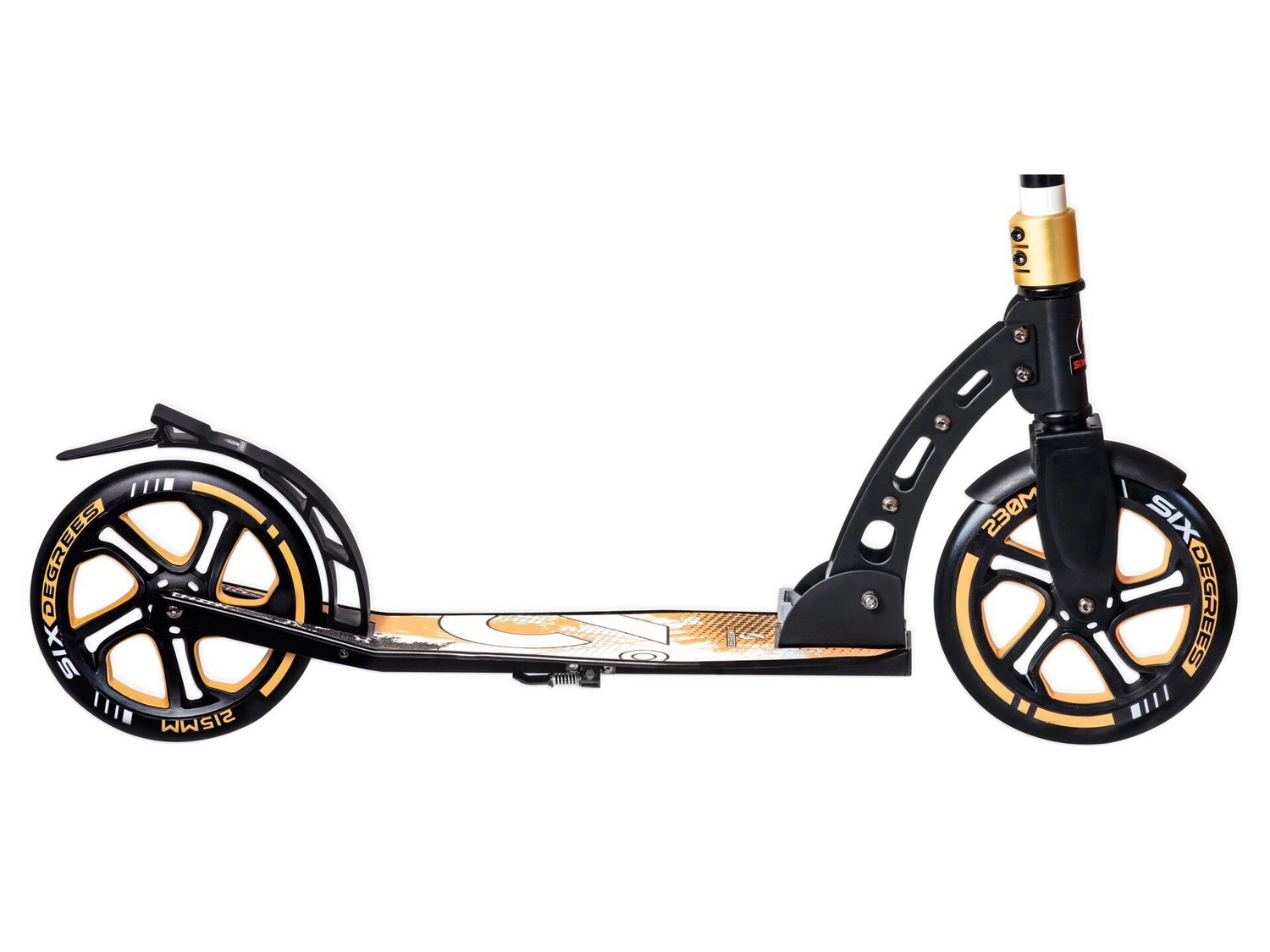 B-Ware Six Degrees Aluminium Scooter Tretroller Ständer Cityroller Roller Abec 7 Gold - 4260341185705