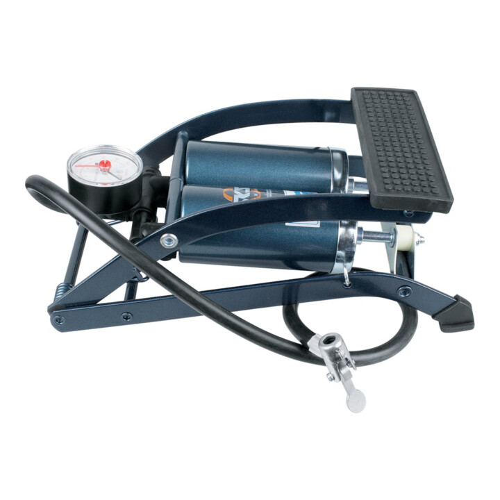 B-Ware Sks Fußluftpumpe Doppelzylinder Luftpumpe Manometer 5bar Schlauch 600mm - 4002556127688