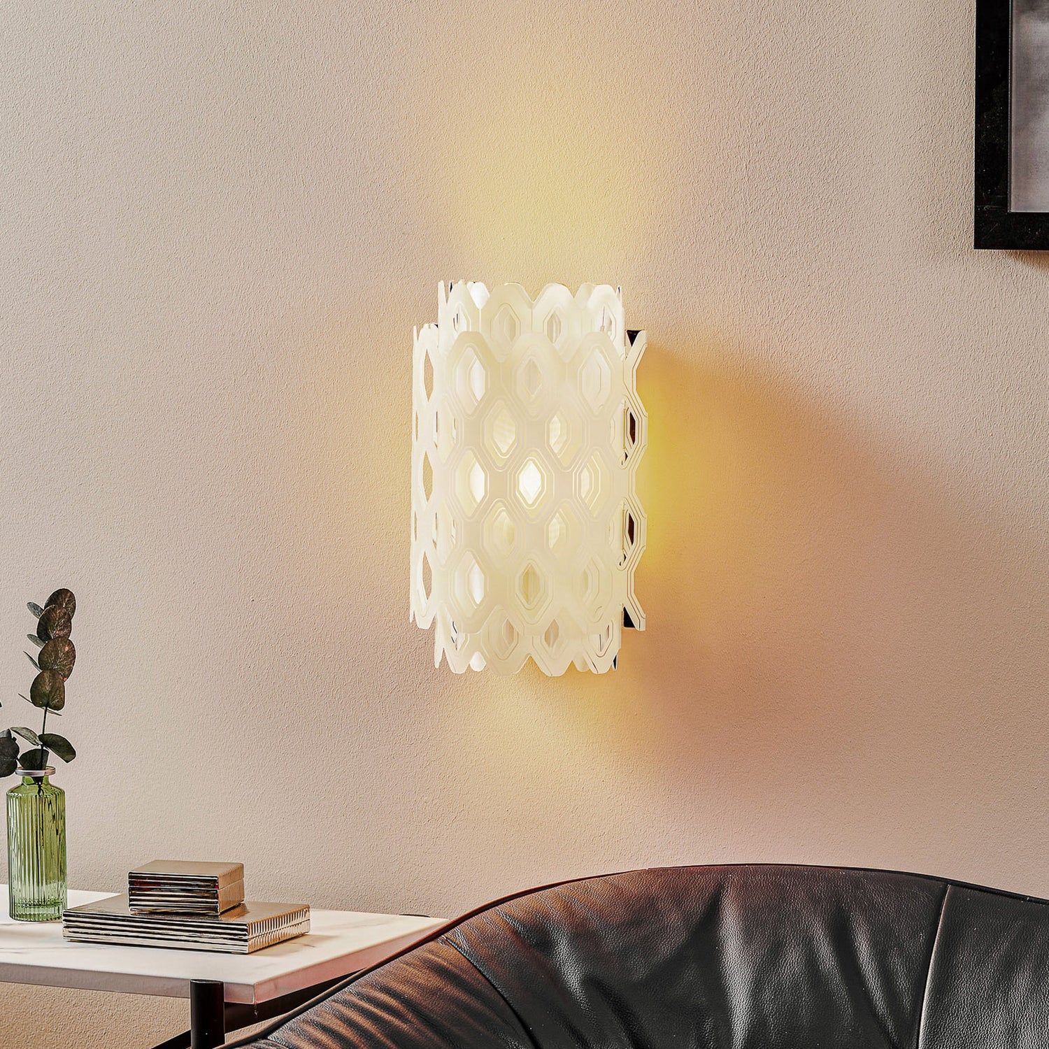 B-Ware Slamp Wandleuchte Wandlampe Charlotte Weiß Wabenmuster Polymer Siehe Text - 8024727079905