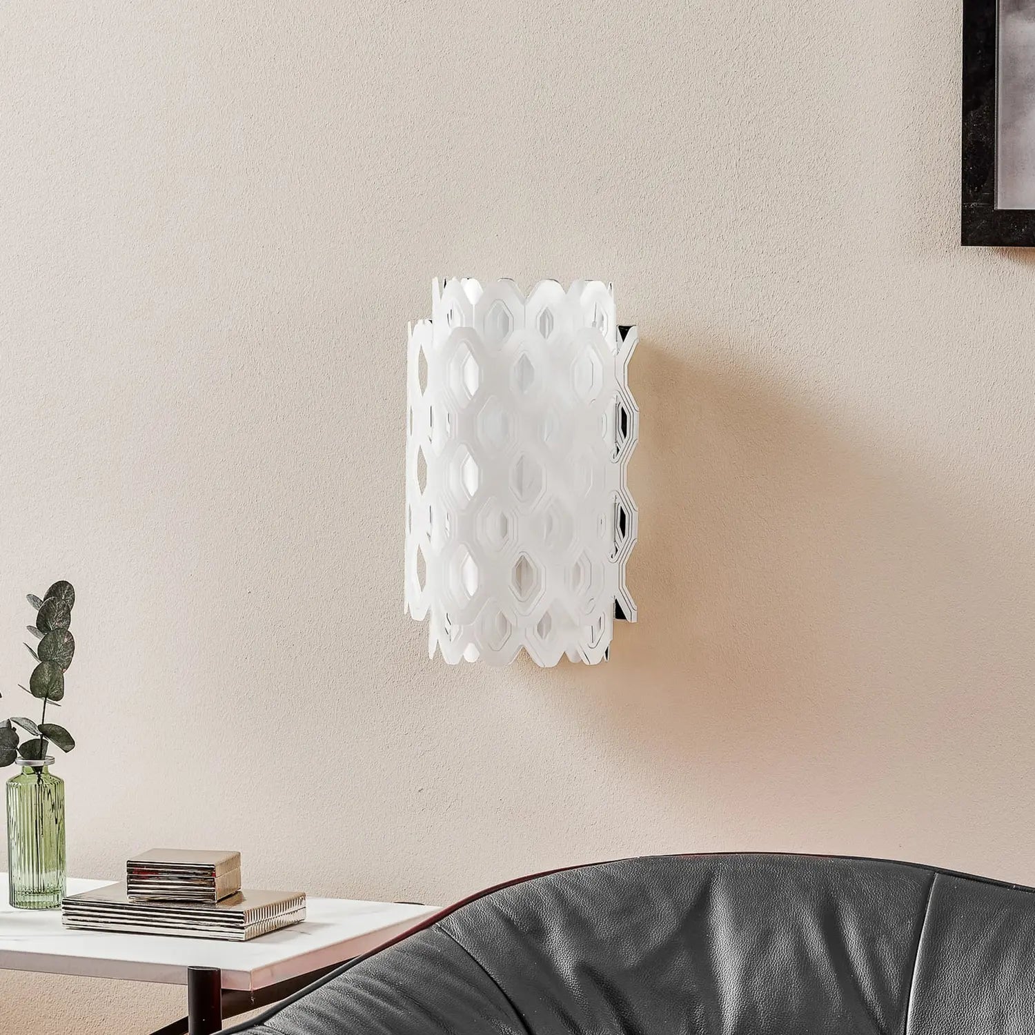 B-Ware Slamp Wandleuchte Wandlampe Charlotte Weiß Wabenmuster Polymer Siehe Text - 8024727079905