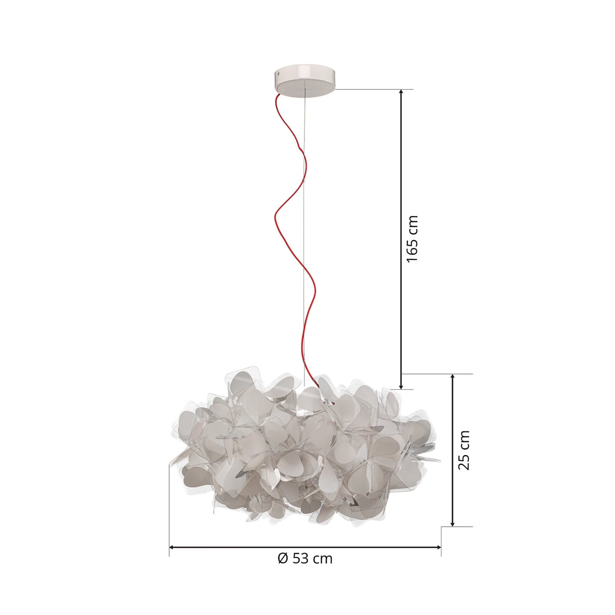 Slamp Hängeleuchte Clizia Mama Non Mama, Ø53cm, weiß/rot SIEHE TEXT/FOTO - 8503340