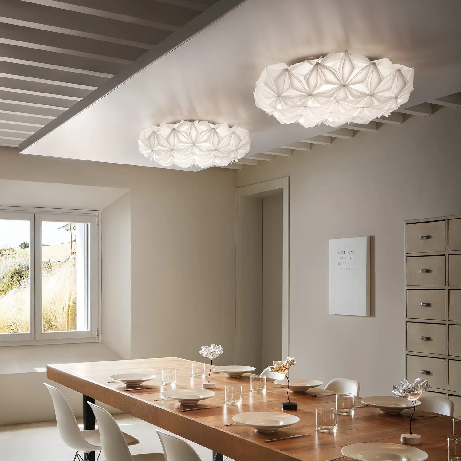 B-Ware Slamp Deckenleuchte Lampe La Vie L Weiß Polymer Breite 71cm E27 Led Dimmbar - 8024727089010