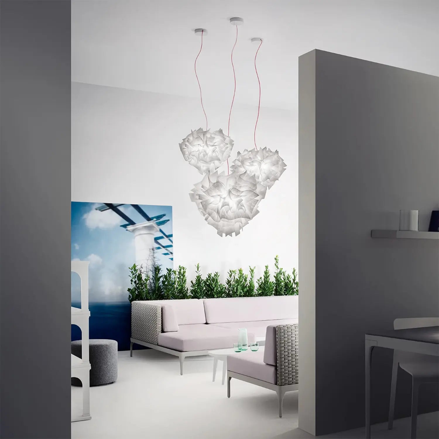 B-Ware Slamp Pendelleuchte Hängelampe Veli Couture Weiß Opalflex - 8024727073279