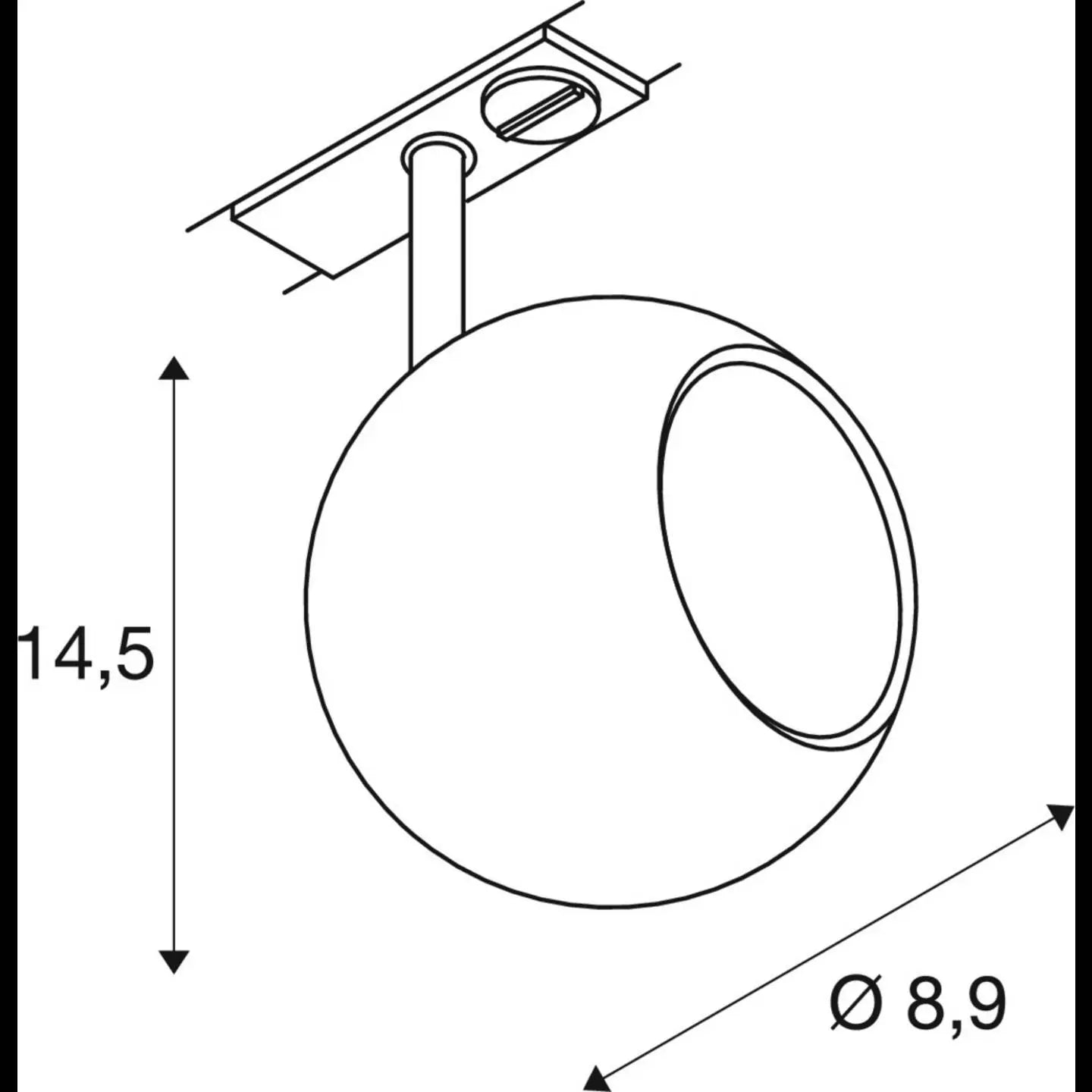 B-Ware Slv Spotschiene Strahler Spot Light Eye 90 Weiß Matt Schienensystem Gu10 - 4024163295451