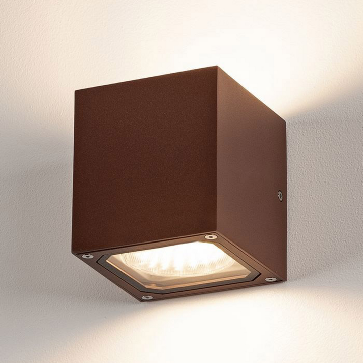 Slv Außenwandleuchte Lampe Wandlicht Led Rostbraun Aluminium Glas Außenbereich B-Ware - 4024163112543