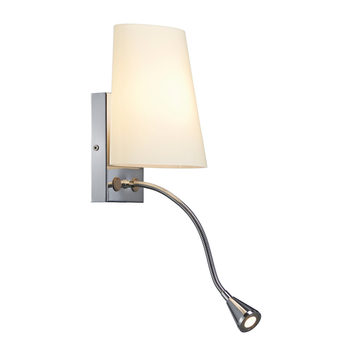 B-Ware Slv Wandleuchte Wandlampe Leselicht Bettleuchte Led Chrom Weiß Glas Stahl - 4024163091657