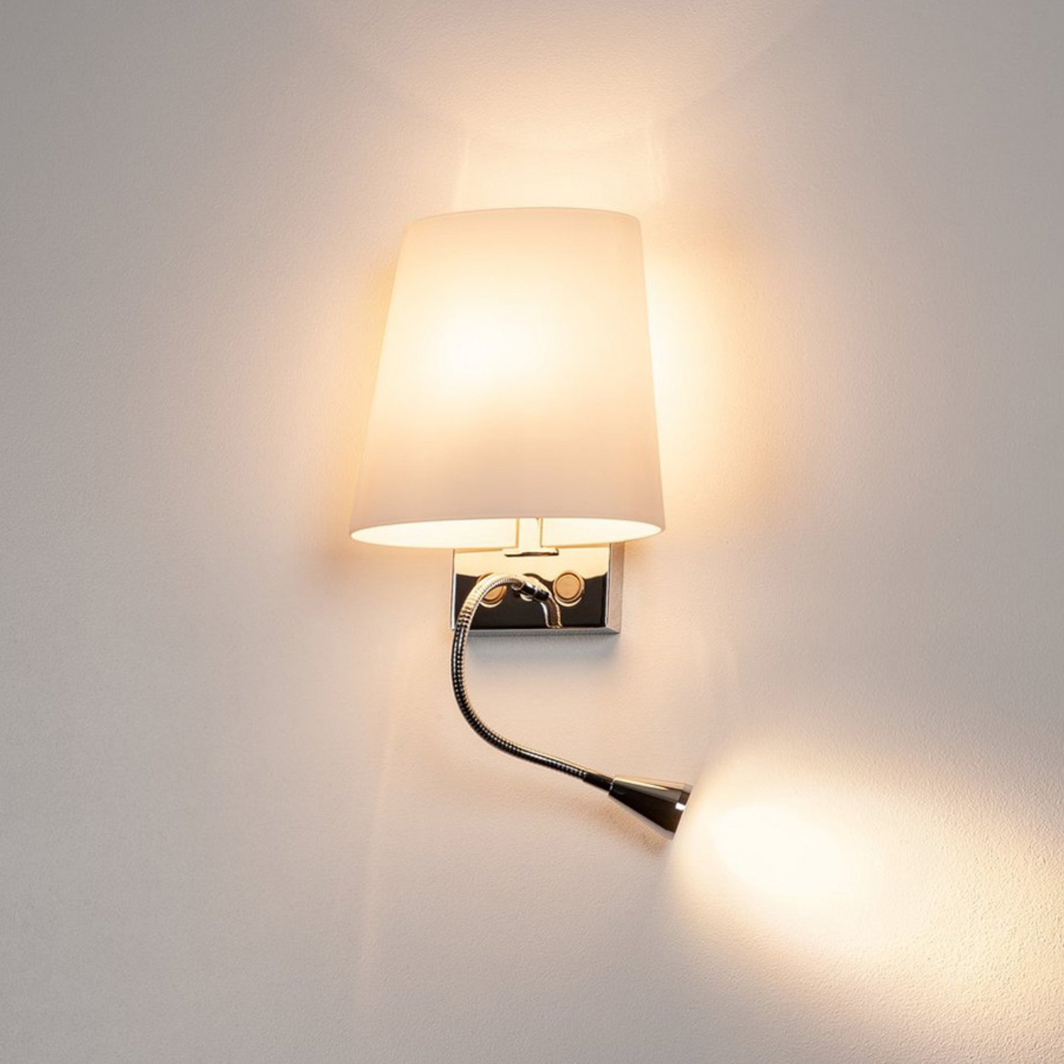 B-Ware Slv Wandleuchte Wandlampe Leselicht Bettleuchte Led Chrom Weiß Glas Stahl - 4024163091657