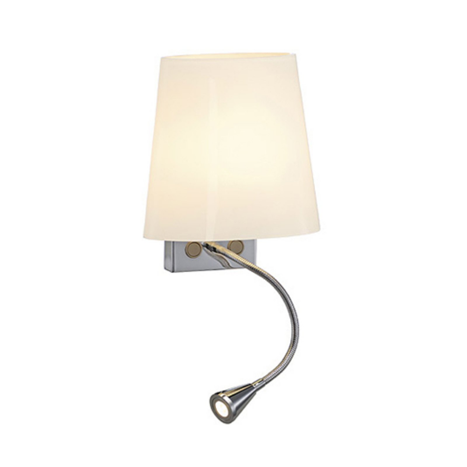 B-Ware Slv Wandleuchte Wandlampe Leselicht Bettleuchte Led Chrom Weiß Glas Stahl - 4024163091657