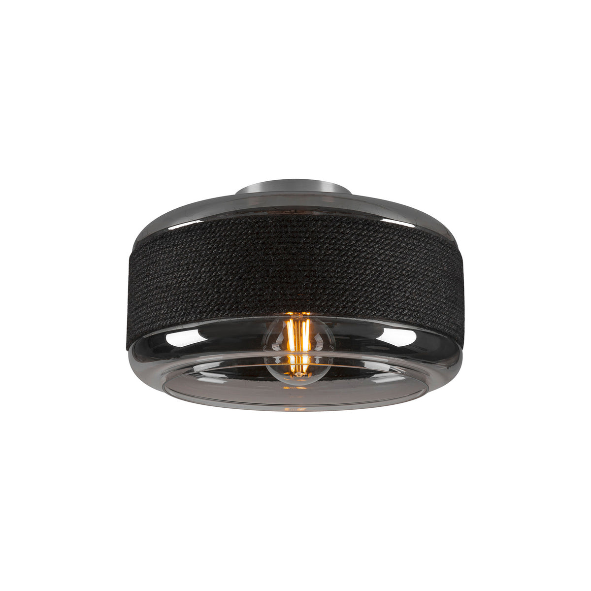 SLV Deckenlampe Leuchte Pantilo Rope 27 schwarz grau silber Glas modern - 4024163280914