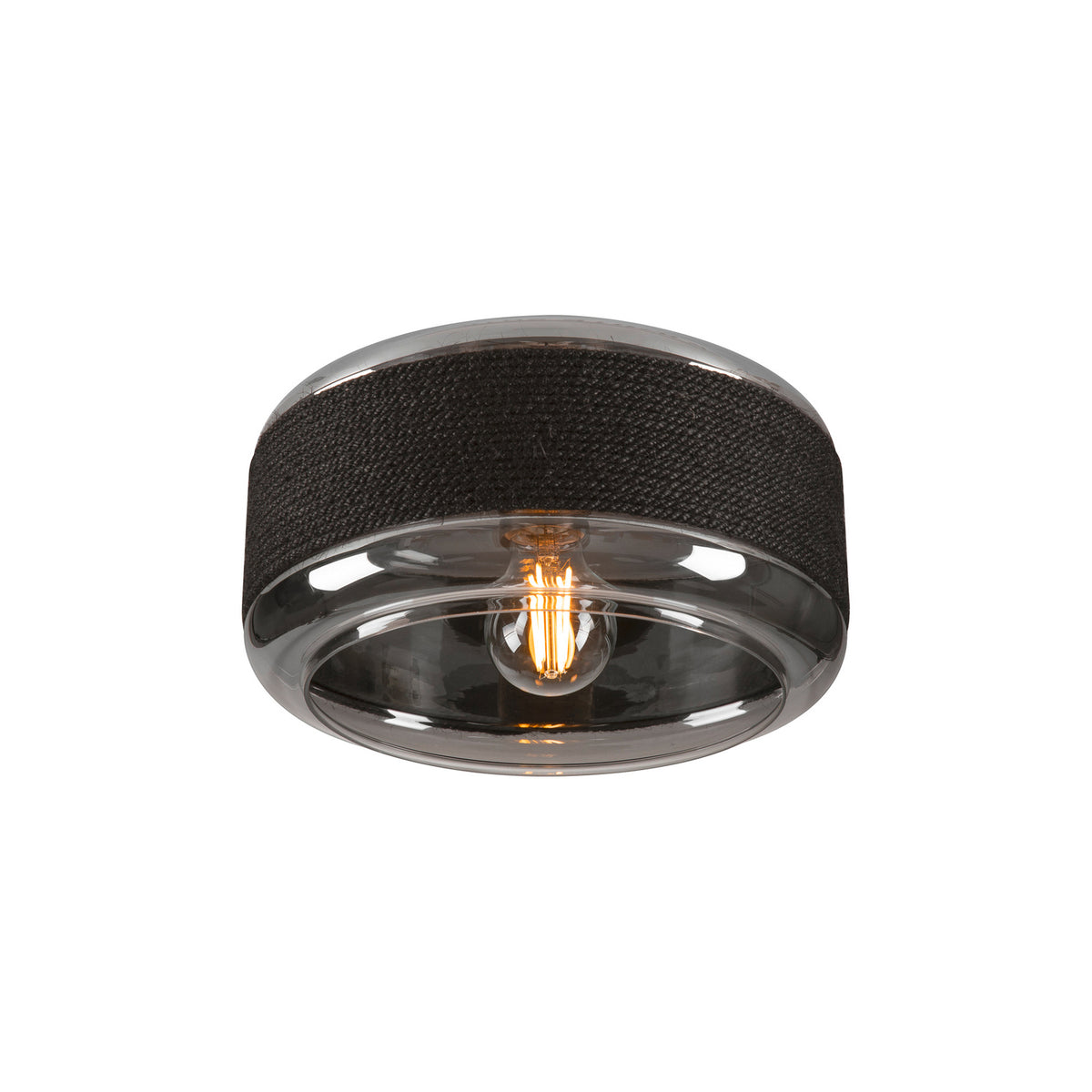 SLV Deckenlampe Leuchte Pantilo Rope 27 schwarz grau silber Glas modern - 4024163280914