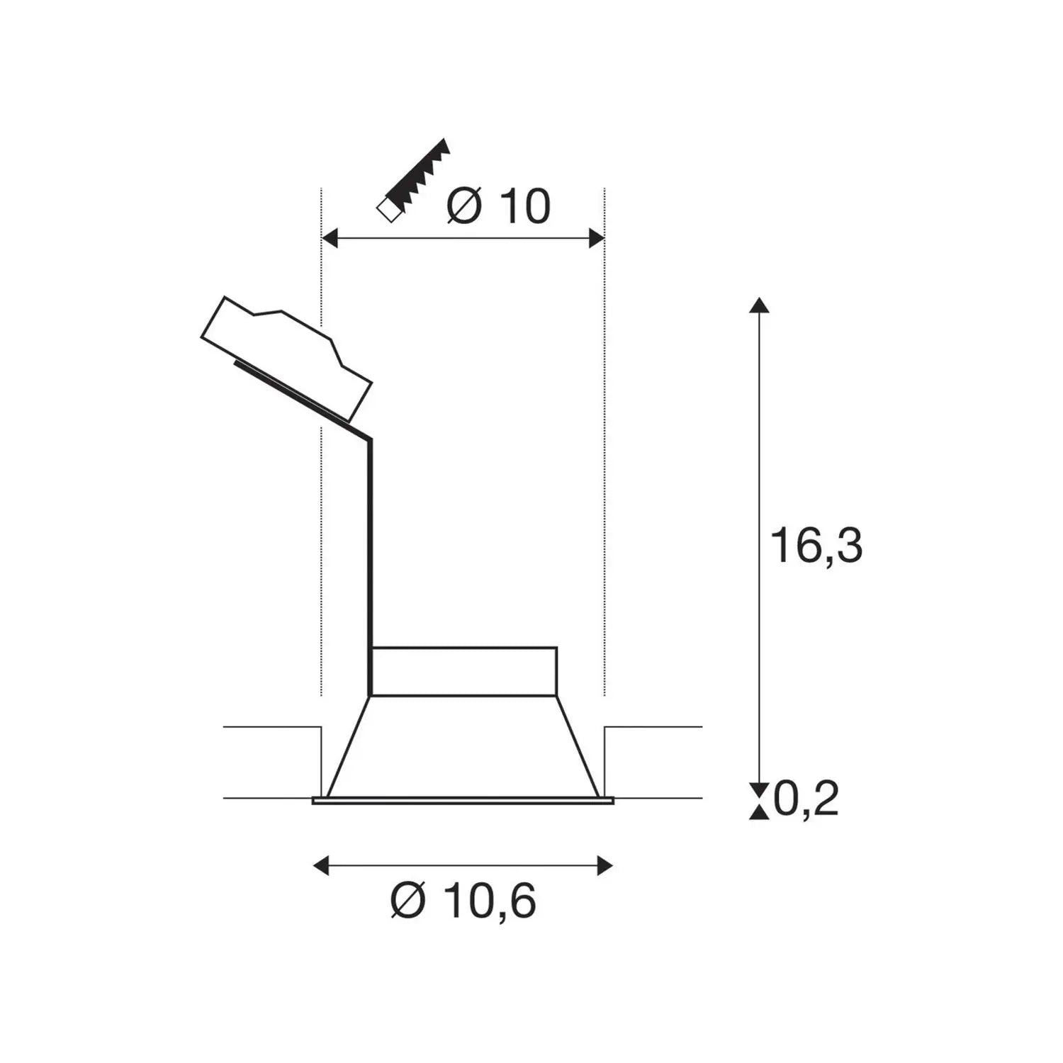 B-Ware Slv Einbaulampe Deckenspot Horn Qpar51 Weiß Aluminium Mit Clipfedern Gu10 Led - 4024163150118
