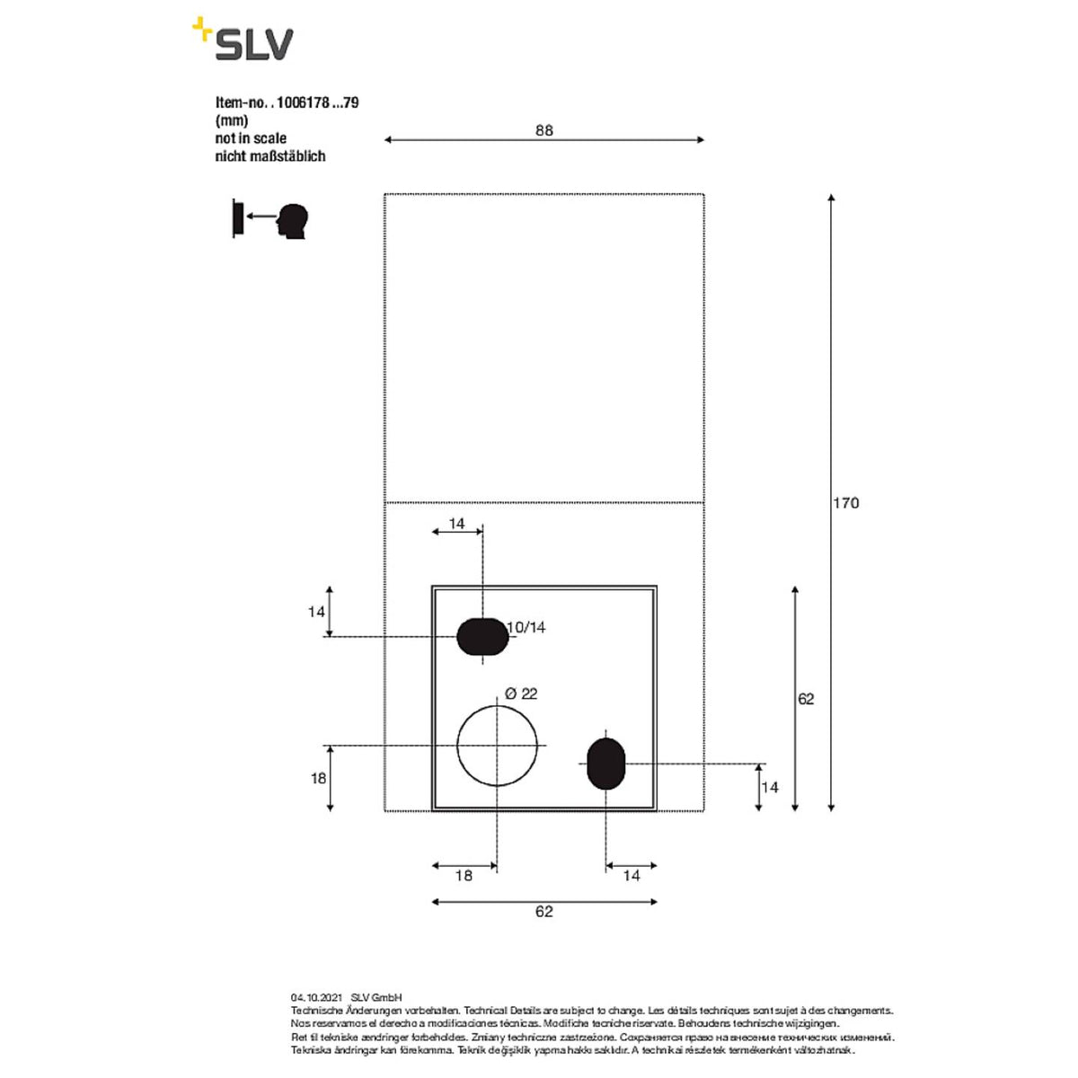 SLV GRAFIT E27 Wandaufbauleuchte Lampe anth rund Hauptlicht Deckenleuchte - 4024163262750