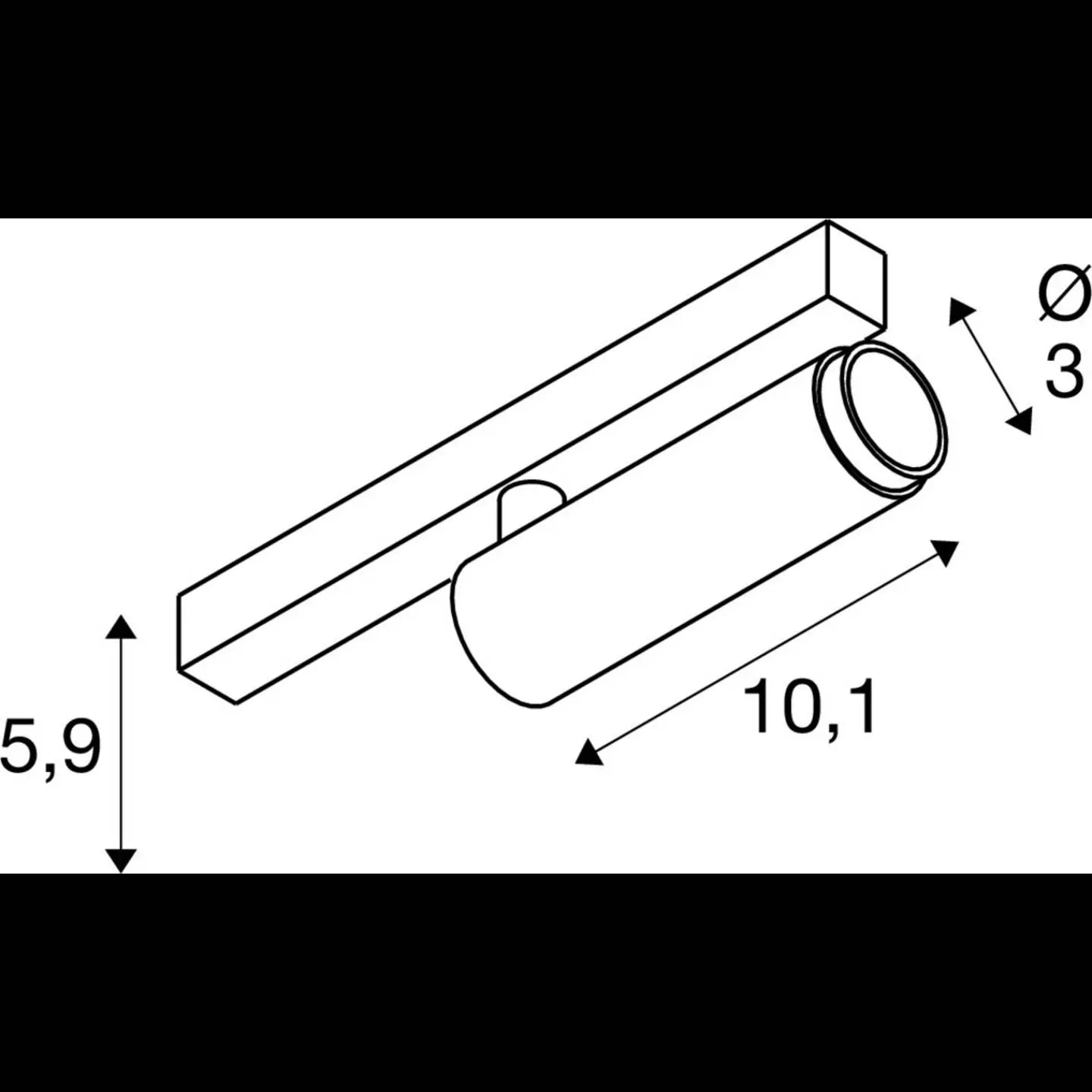 B-Ware Slv Grip! S Spot Leuchte 48 V Zylindrisch 3000 K 9,8 W Schwarz Schienenstrahler - 4024163296380