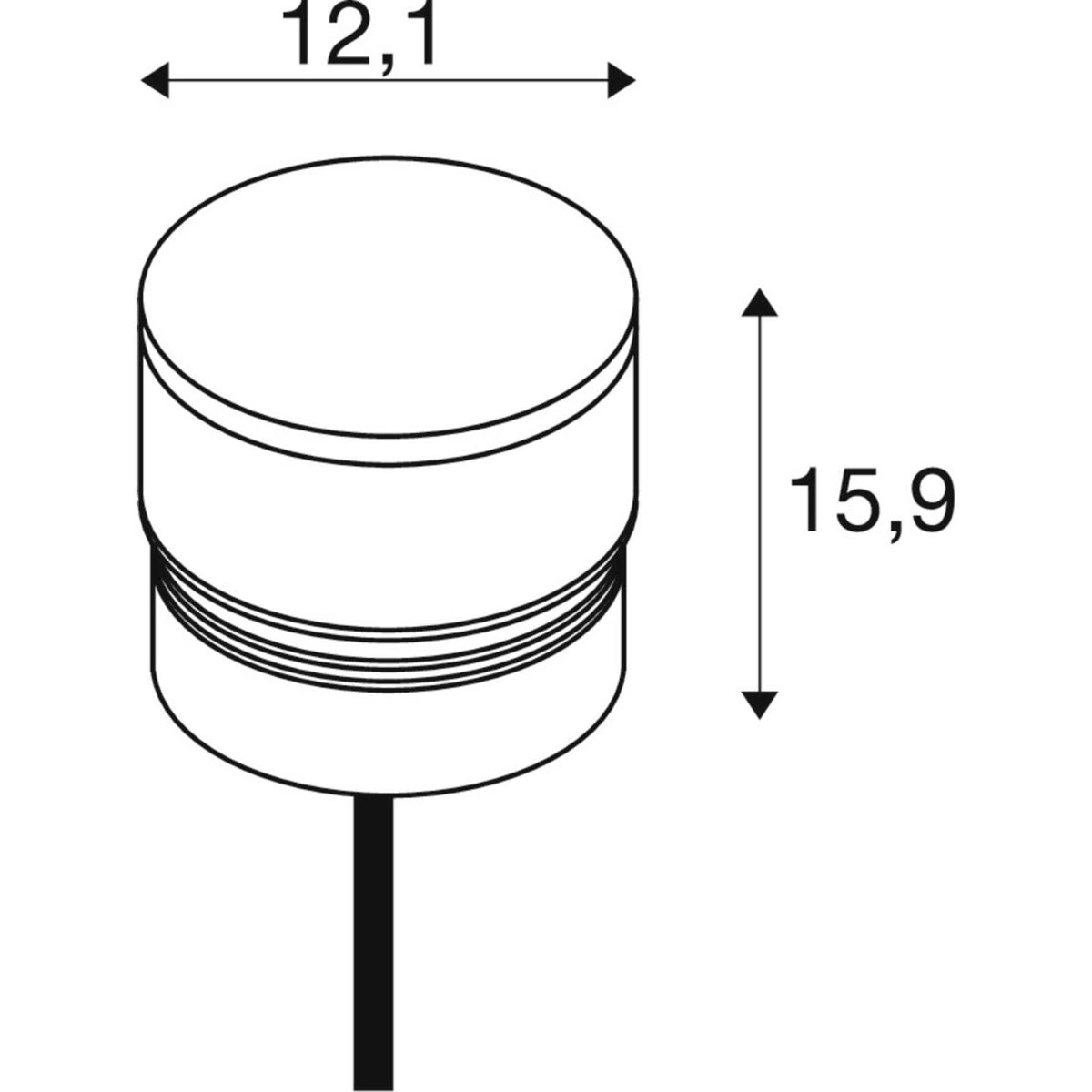 SLV M-POL S Leuchtenkopf Lampenkopf LED Anthrazit Pollerleuchte Zylinderform - 4024163266536