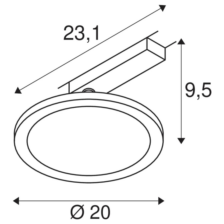Slv Panel Track 1 Phasen Spot Led Licht 1phasig 200 Mm Ip20 Weiß Deckenlampe B-Ware - 4024163250863