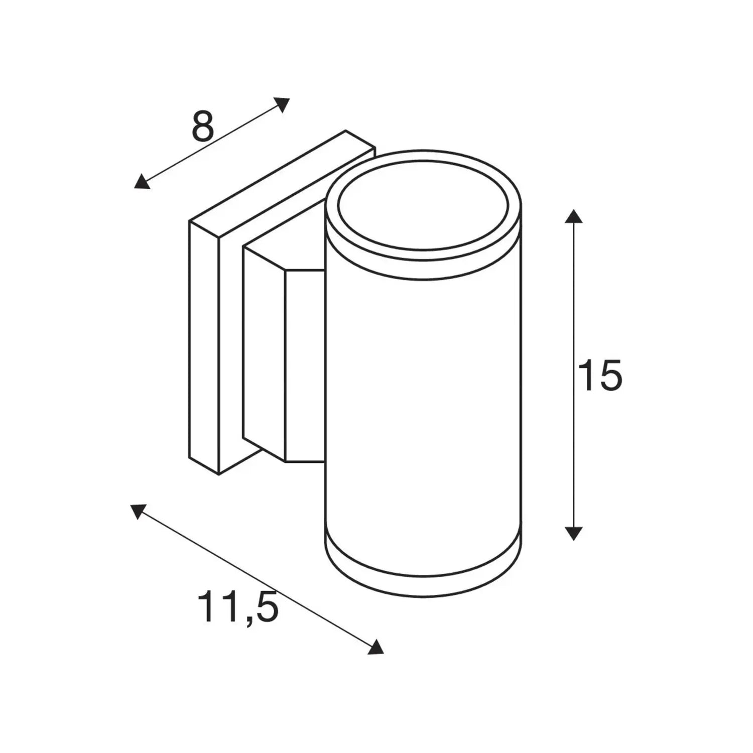 B-Ware Slv Außenwandleuchte Halogen Gu10 70 W New Myra Wall Up & Down Anthrazit27 - 4024163140324