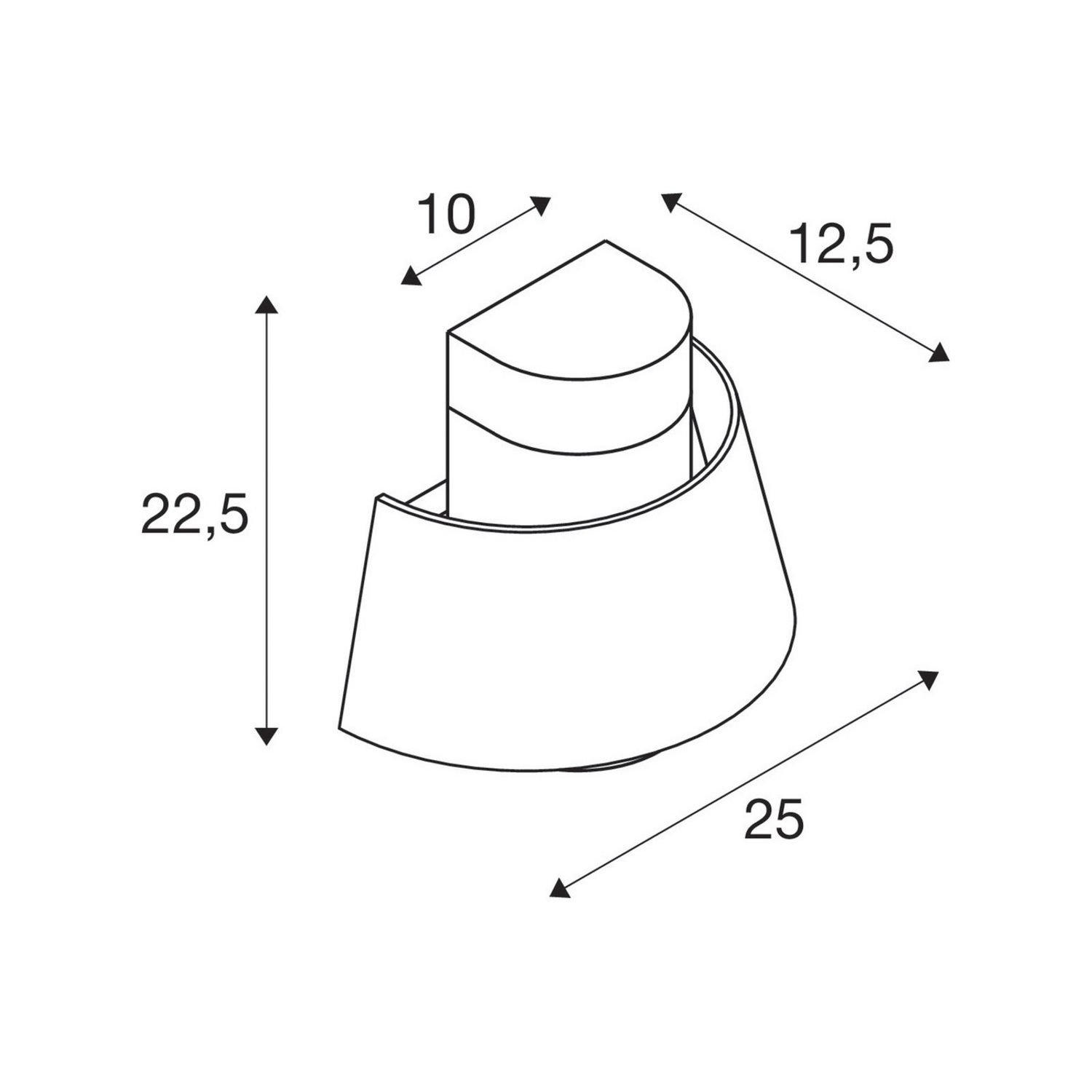 B-Ware Slv Wandlampe Leuchte Photoni Wandbeleuchtung Schwarz Aluminium Breite 25 Cm - 4024163280969